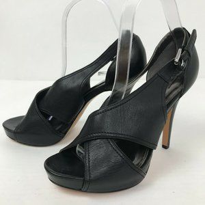 Coach Adelle Criss-Cross Black Stiletto Heels Sz 8